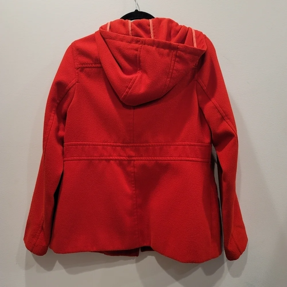 Sz Medium Radiant Red Old Navy Duffle Coat Soft Brushed London Street Style
